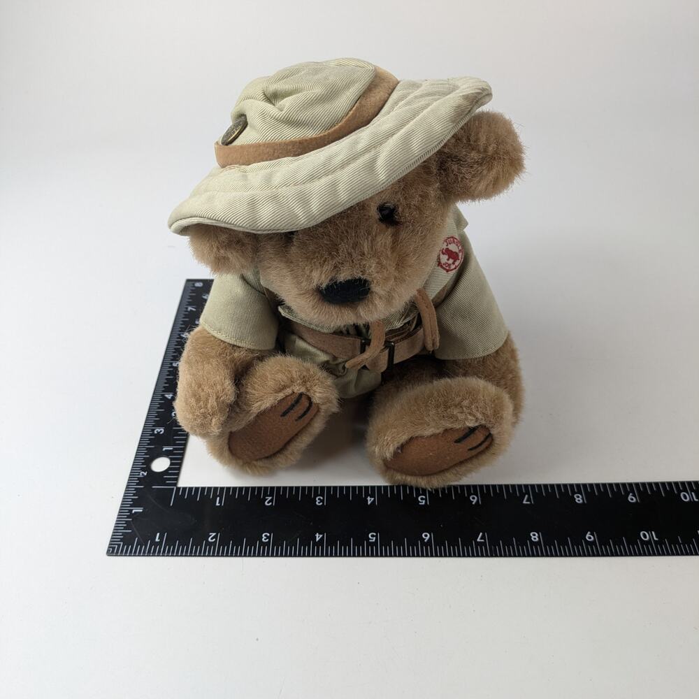 Jungle Joe Talking Brown Teddy Bear Plush Vintage Safari Friends 8" 1998 Hat - Picture 11 of 16